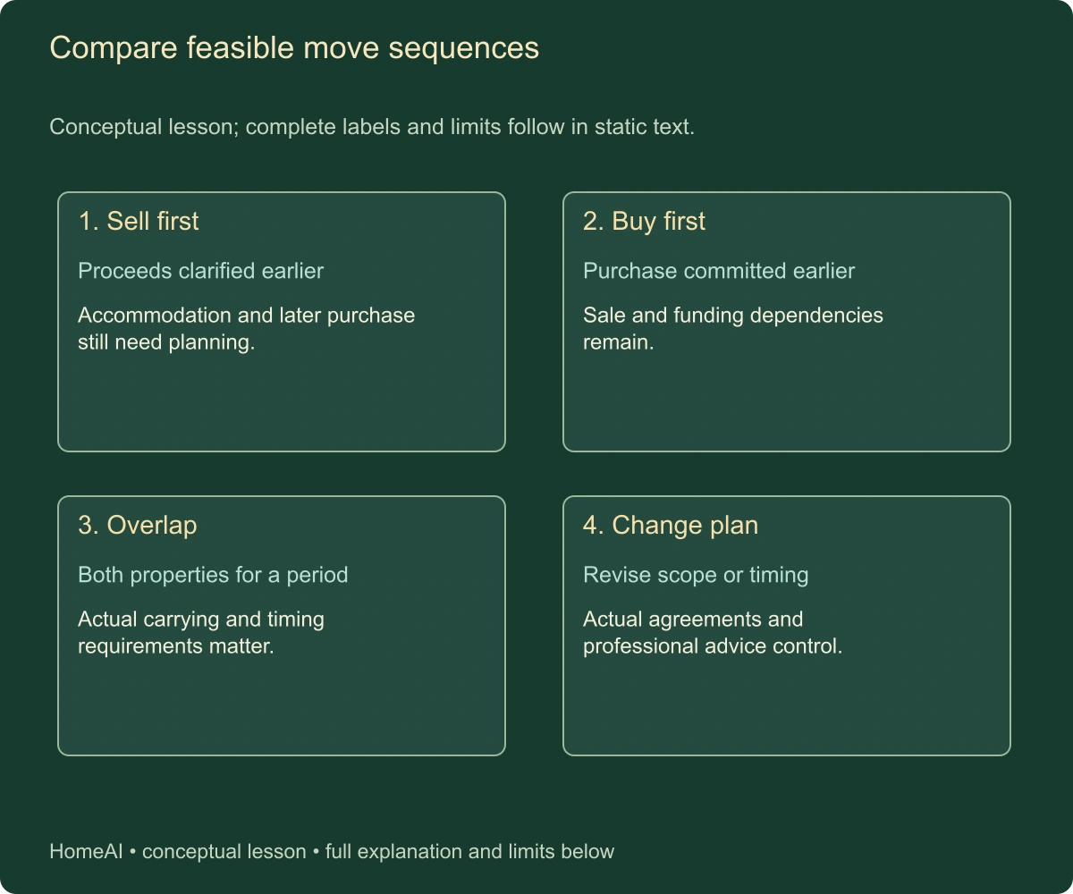 Compare feasible move sequences. Conceptual lesson; complete labels and limits follow in static text.